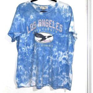 Los Angeles Tie-Dye Graphic Tee XX-Large Cut & Paste Blue